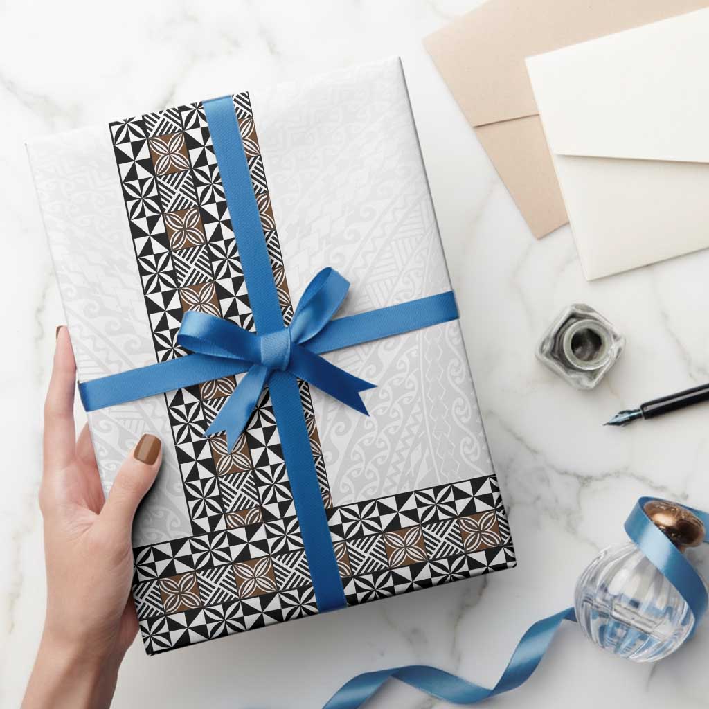 Light Gray Tongan Polynesian Tribal Wrapping Paper - Polynesian Pride