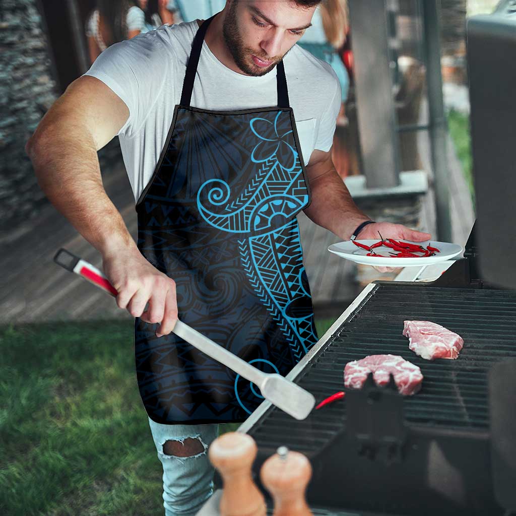 Black Blue Polynesian Tribal Apron - Polynesian Pride