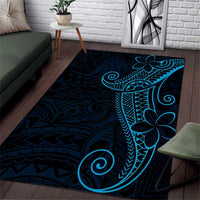 Black Blue Polynesian Tribal Area Rug LT9 Blue - Polynesian Pride