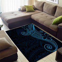 Black Blue Polynesian Tribal Area Rug LT9 - Polynesian Pride