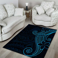 Black Blue Polynesian Tribal Area Rug LT9 - Polynesian Pride