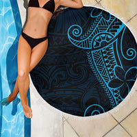 Black Blue Polynesian Tribal Beach Blanket - Polynesian Pride
