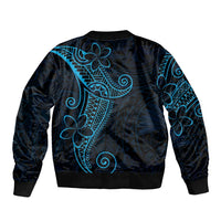 Black Blue Polynesian Tribal Bomber Jacket LT9 - Polynesian Pride