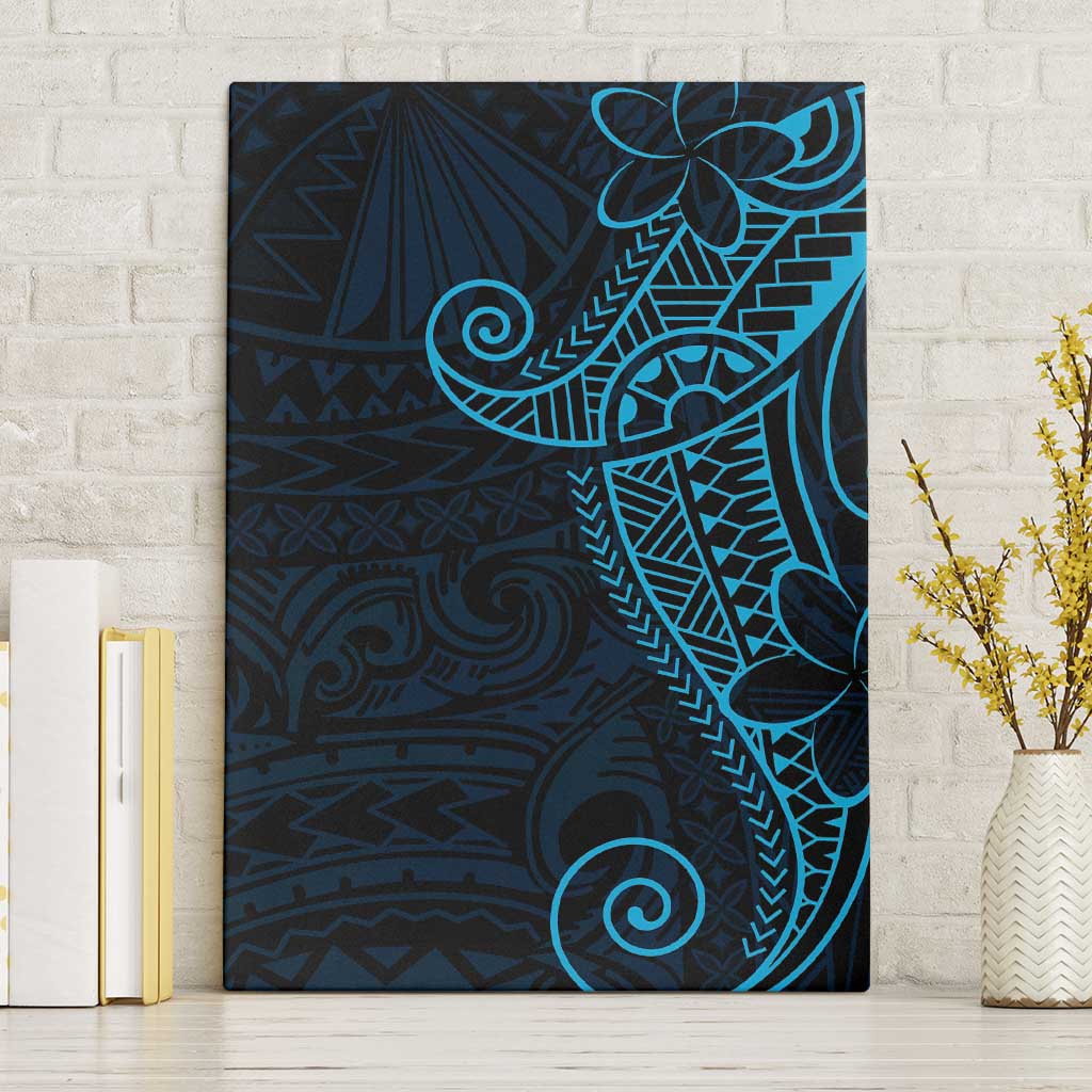 Black Blue Polynesian Tribal Canvas Wall Art - Polynesian Pride