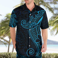 Black Blue Polynesian Tribal Hawaiian Shirt - Polynesian Pride