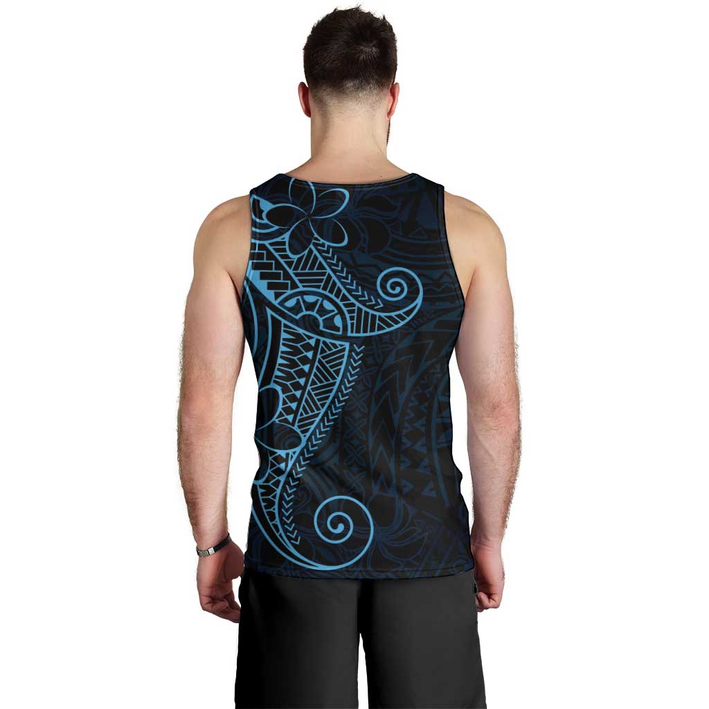 Black Blue Polynesian Tribal Men Tank Top - Polynesian Pride