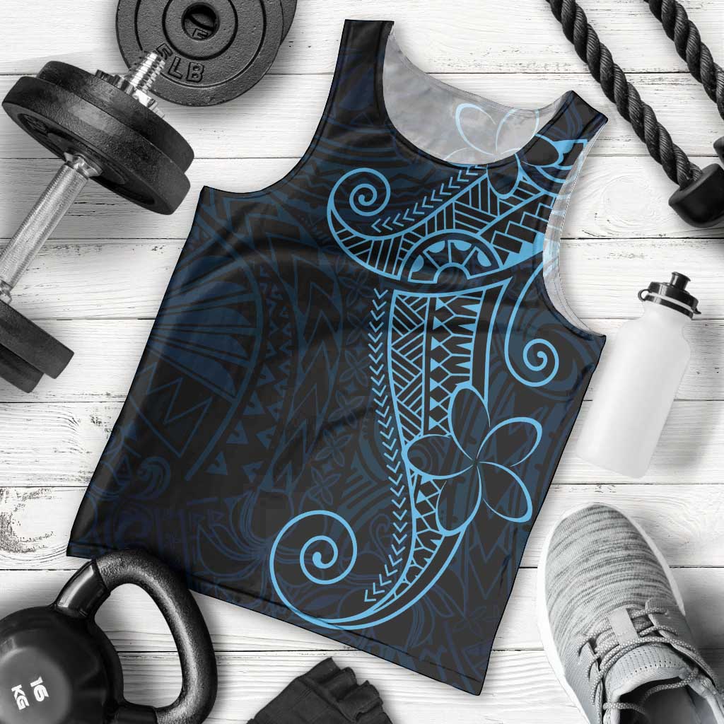 Black Blue Polynesian Tribal Men Tank Top - Polynesian Pride