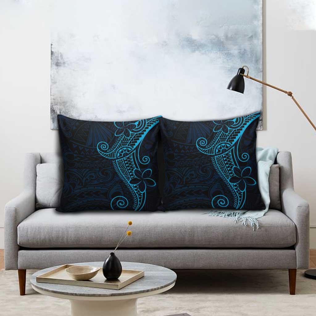 Black Blue Polynesian Tribal Pillow Cover LT9 - Polynesian Pride