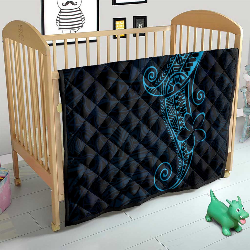 Black Blue Polynesian Tribal Quilt - Polynesian Pride