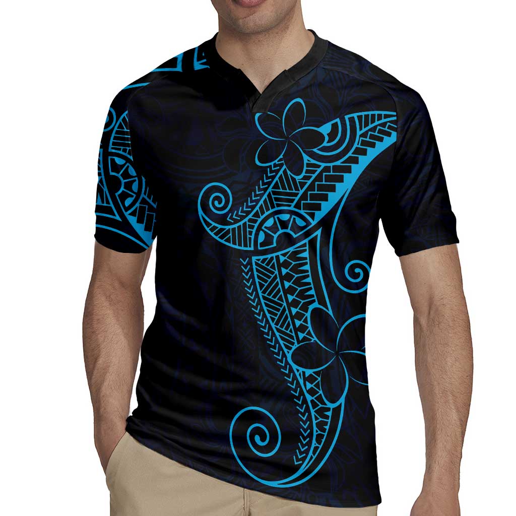 Black Blue Polynesian Tribal Rugby Jersey - Polynesian Pride