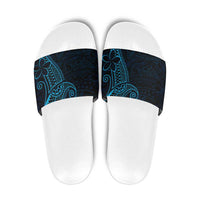 Black Blue Polynesian Tribal Slide Sandals LT9 Blue - Polynesian Pride