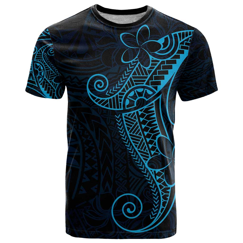 Black Blue Polynesian Tribal T Shirt - Polynesian Pride