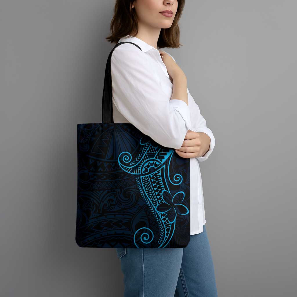 Black Blue Polynesian Tribal Tote Bag - Polynesian Pride