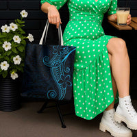 Black Blue Polynesian Tribal Tote Bag - Polynesian Pride