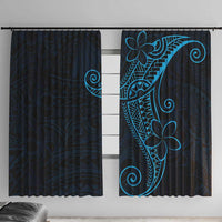 Black Blue Polynesian Tribal Window Curtain LT9 With Hooks Blue - Polynesian Pride