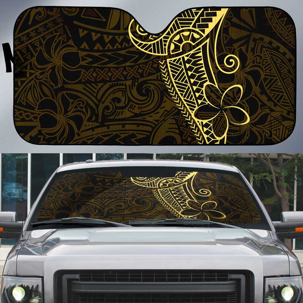 Black Gold Polynesian Tribal Auto Sun Shade - Polynesian Pride