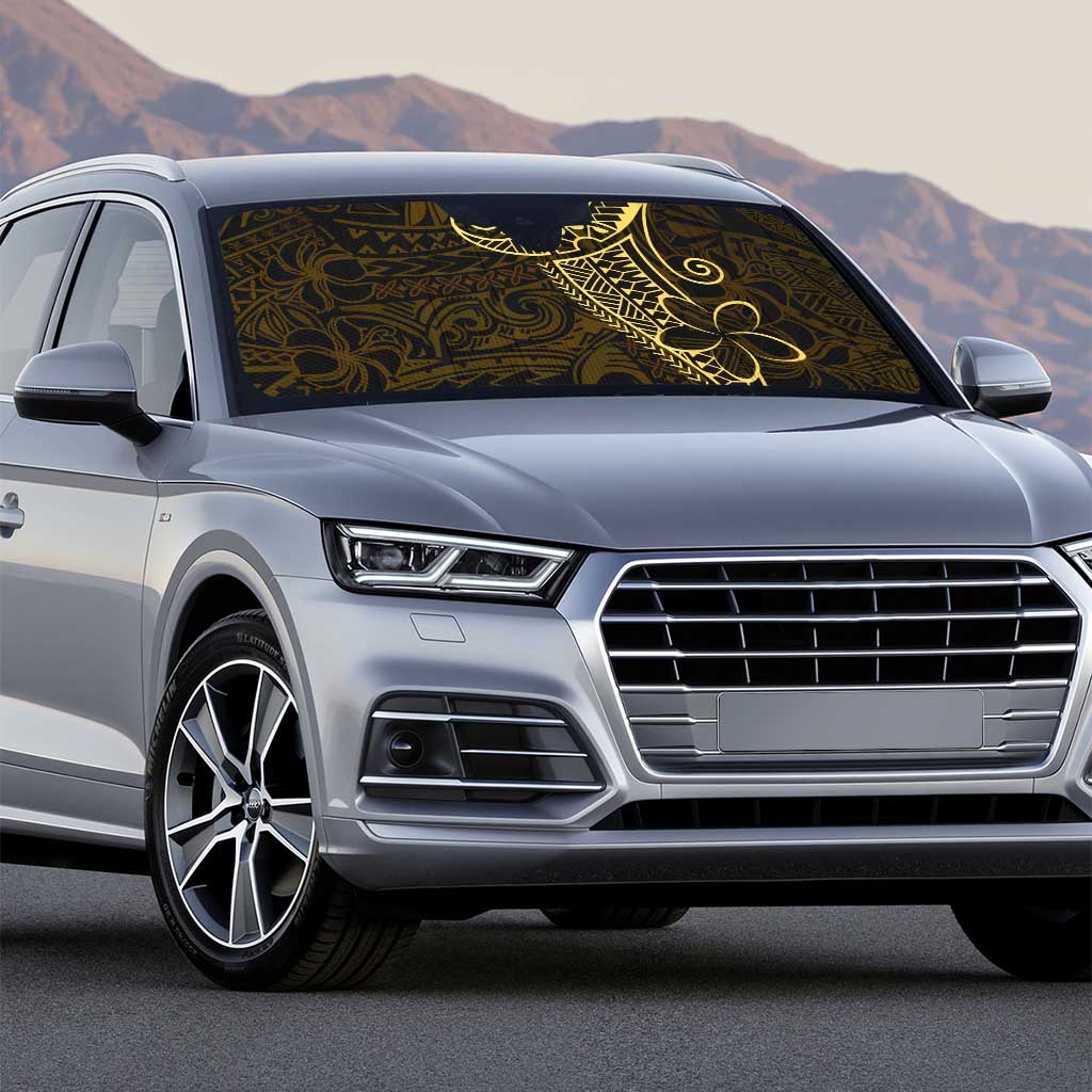 Black Gold Polynesian Tribal Auto Sun Shade - Polynesian Pride