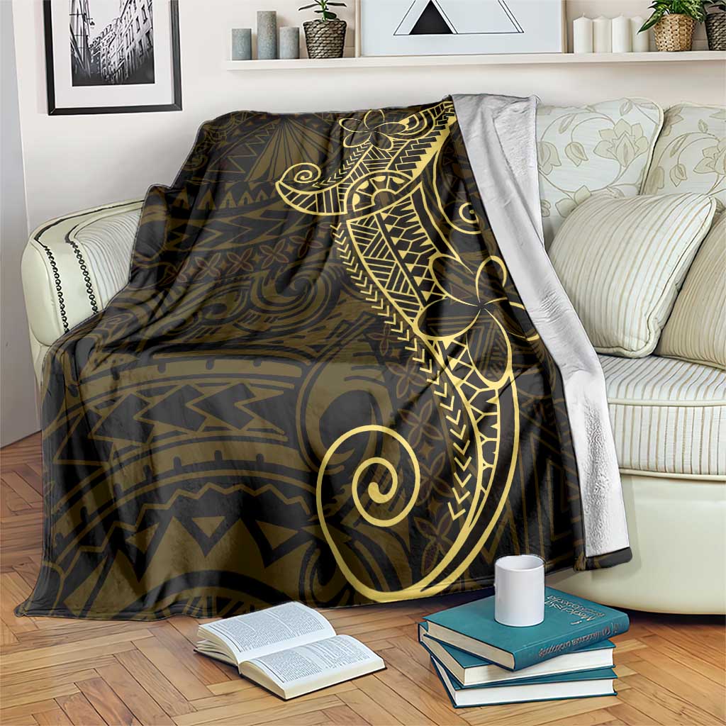 Black Gold Polynesian Tribal Blanket - Polynesian Pride