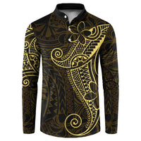 Black Gold Polynesian Tribal Button Sweatshirt - Polynesian Pride