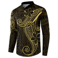 Black Gold Polynesian Tribal Button Sweatshirt - Polynesian Pride