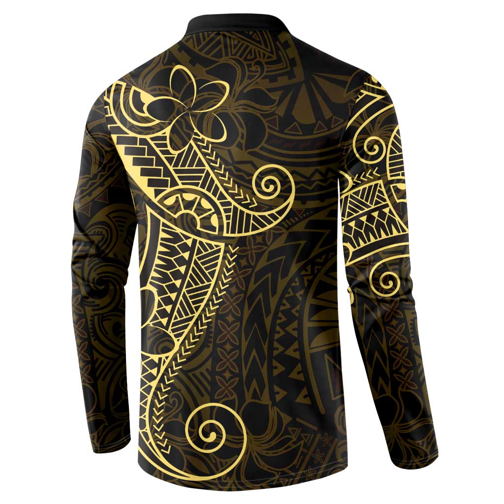 Black Gold Polynesian Tribal Button Sweatshirt - Polynesian Pride