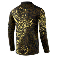 Black Gold Polynesian Tribal Button Sweatshirt - Polynesian Pride