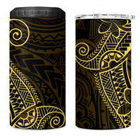 Black Gold Polynesian Tribal 4 in 1 Can Cooler Tumbler - Polynesian Pride