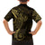Black Gold Polynesian Tribal Family Matching Long Sleeve Bodycon Dress and Hawaiian Shirt - Polynesian Pride