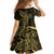 Black Gold Polynesian Tribal Family Matching Long Sleeve Bodycon Dress and Hawaiian Shirt - Polynesian Pride