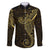 Black Gold Polynesian Tribal Family Matching Long Sleeve Bodycon Dress and Hawaiian Shirt - Polynesian Pride