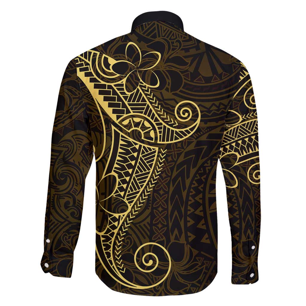 Black Gold Polynesian Tribal Family Matching Long Sleeve Bodycon Dress and Hawaiian Shirt LT9 - Polynesian Pride