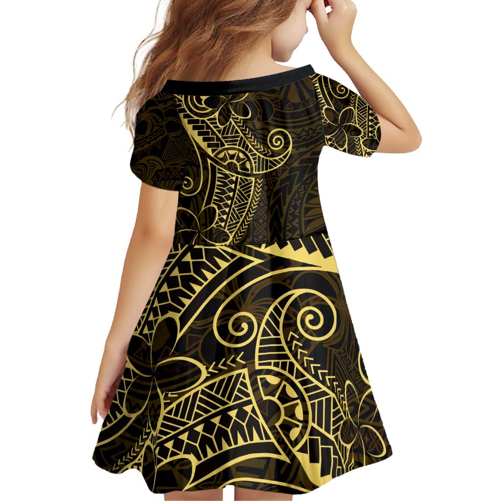 Black Gold Polynesian Tribal Family Matching Puletasi and Hawaiian Shirt LT9 - Polynesian Pride