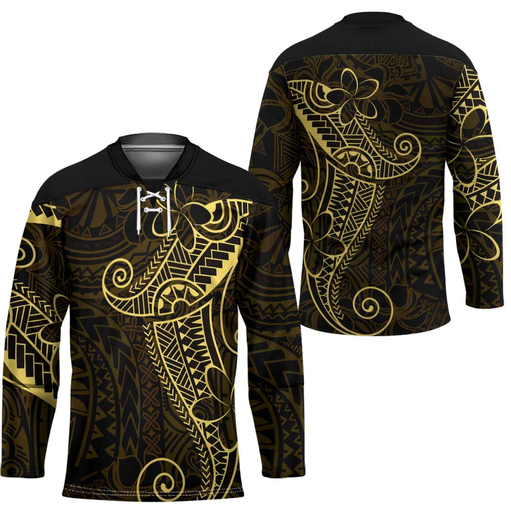 Black Gold Polynesian Tribal Hockey Jersey - Polynesian Pride