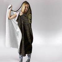 Black Gold Polynesian Tribal Hooded Blanket - Polynesian Pride