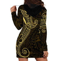 Black Gold Polynesian Tribal Hoodie Dress - Polynesian Pride