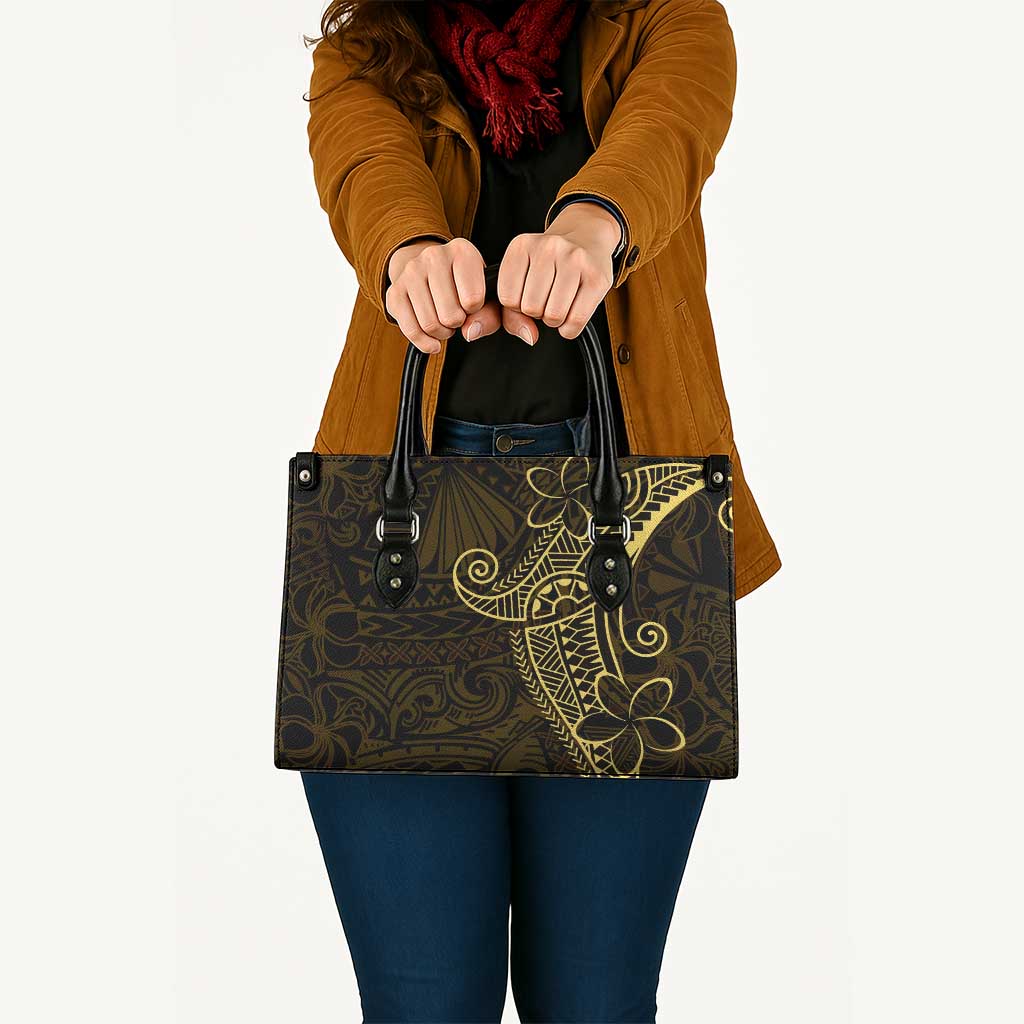 Black Gold Polynesian Tribal Leather Bag - Polynesian Pride
