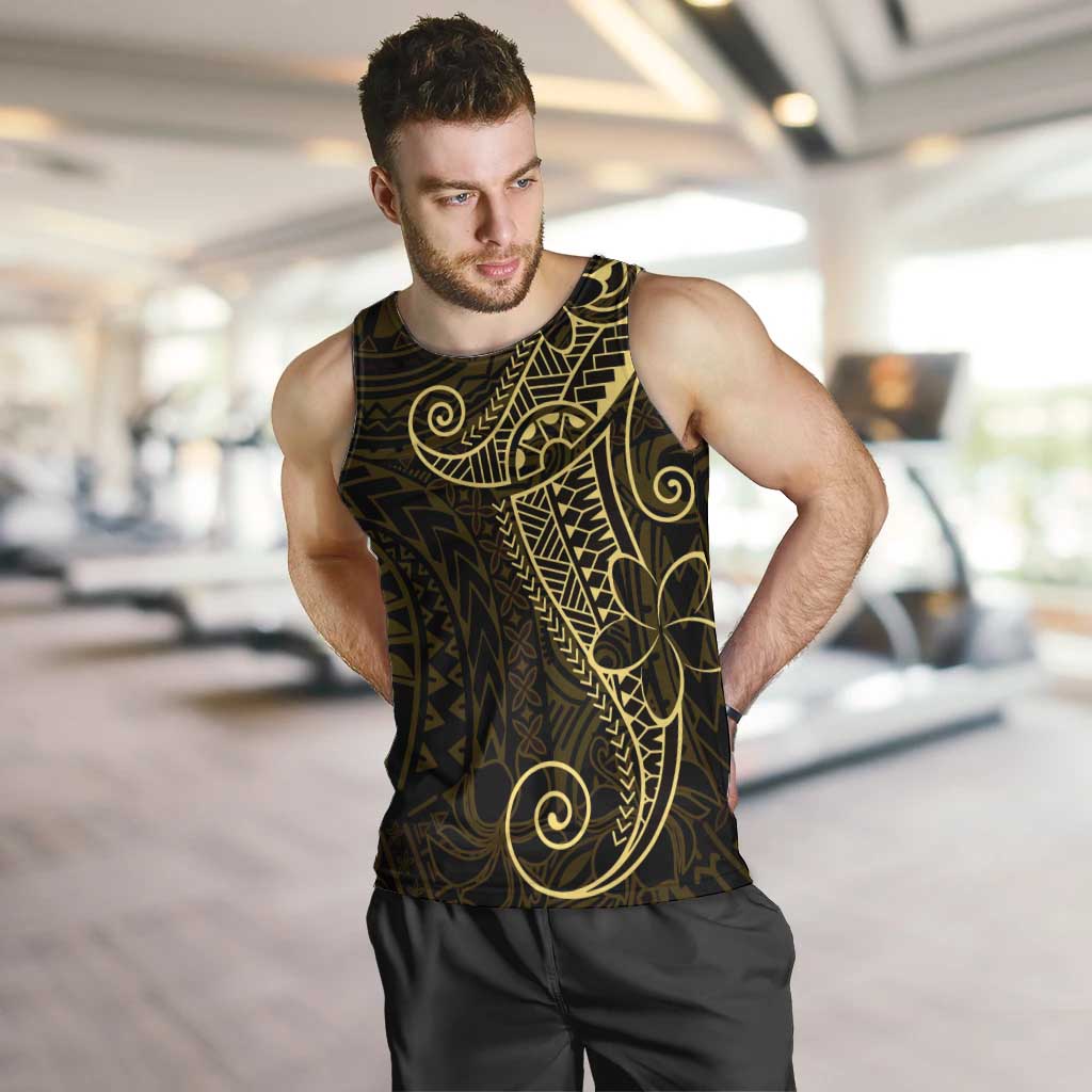Black Gold Polynesian Tribal Men Tank Top - Polynesian Pride