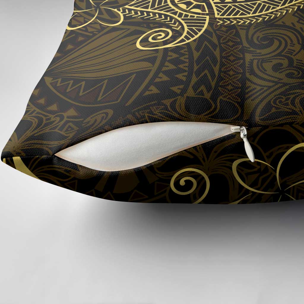 Black Gold Polynesian Tribal Pillow Cover LT9 - Polynesian Pride