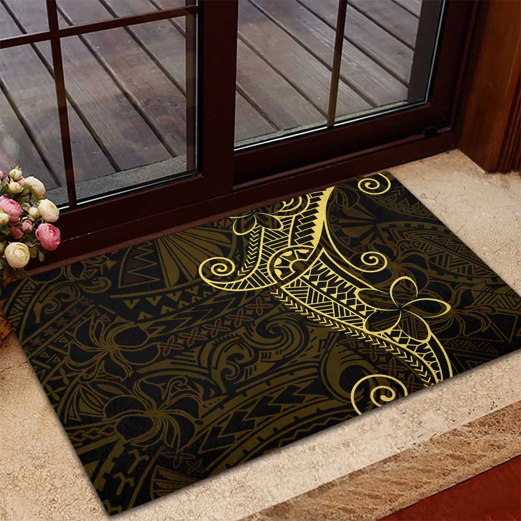 Black Gold Polynesian Tribal Rubber Doormat LT9 - Polynesian Pride