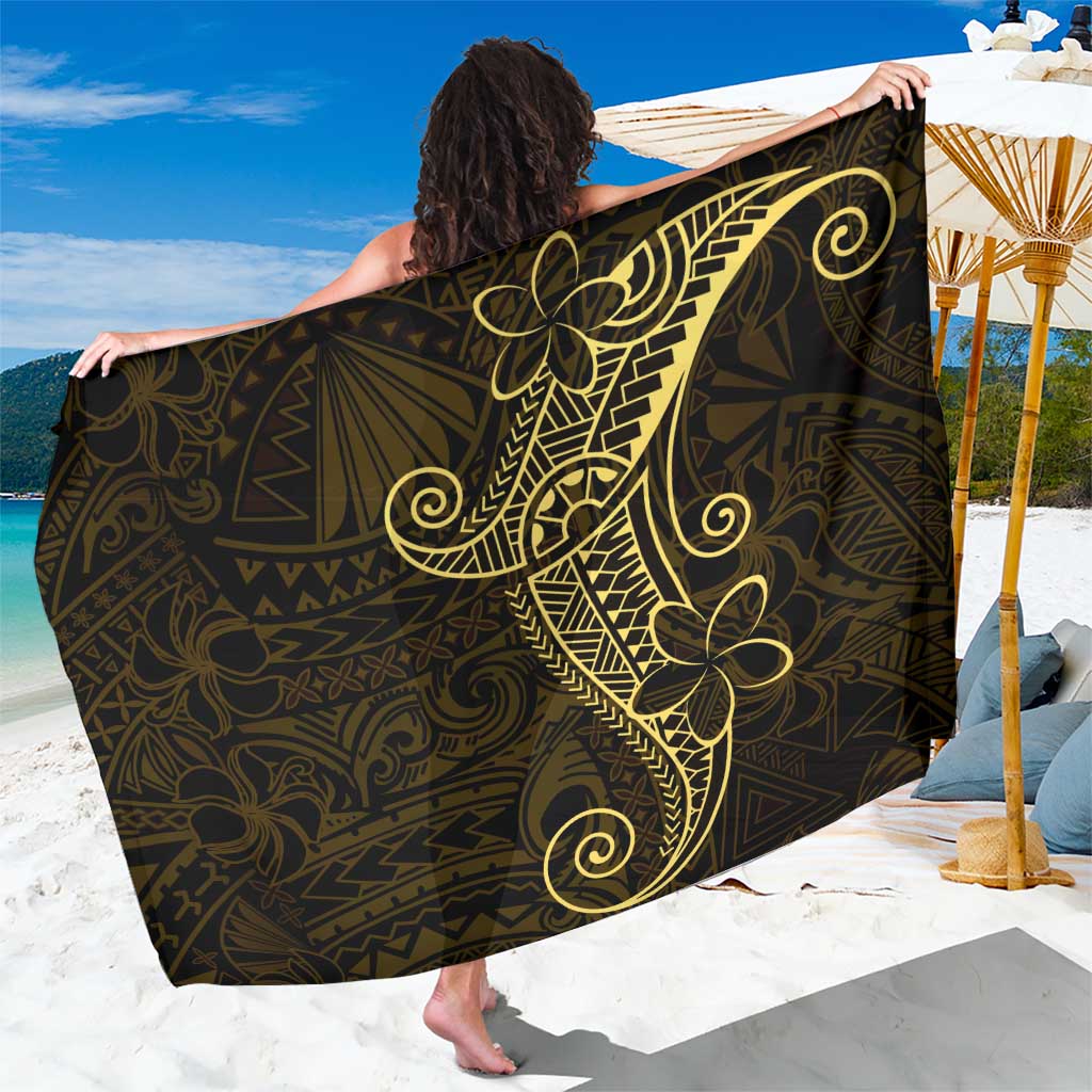 Black Gold Polynesian Tribal Sarong LT9 One Size 44 x 66 inches Gold - Polynesian Pride