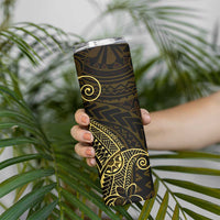 Black Gold Polynesian Tribal Skinny Tumbler - Polynesian Pride