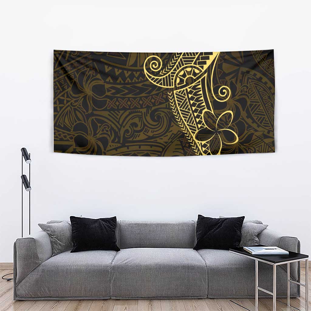 Black Gold Polynesian Tribal Tapestry - Polynesian Pride
