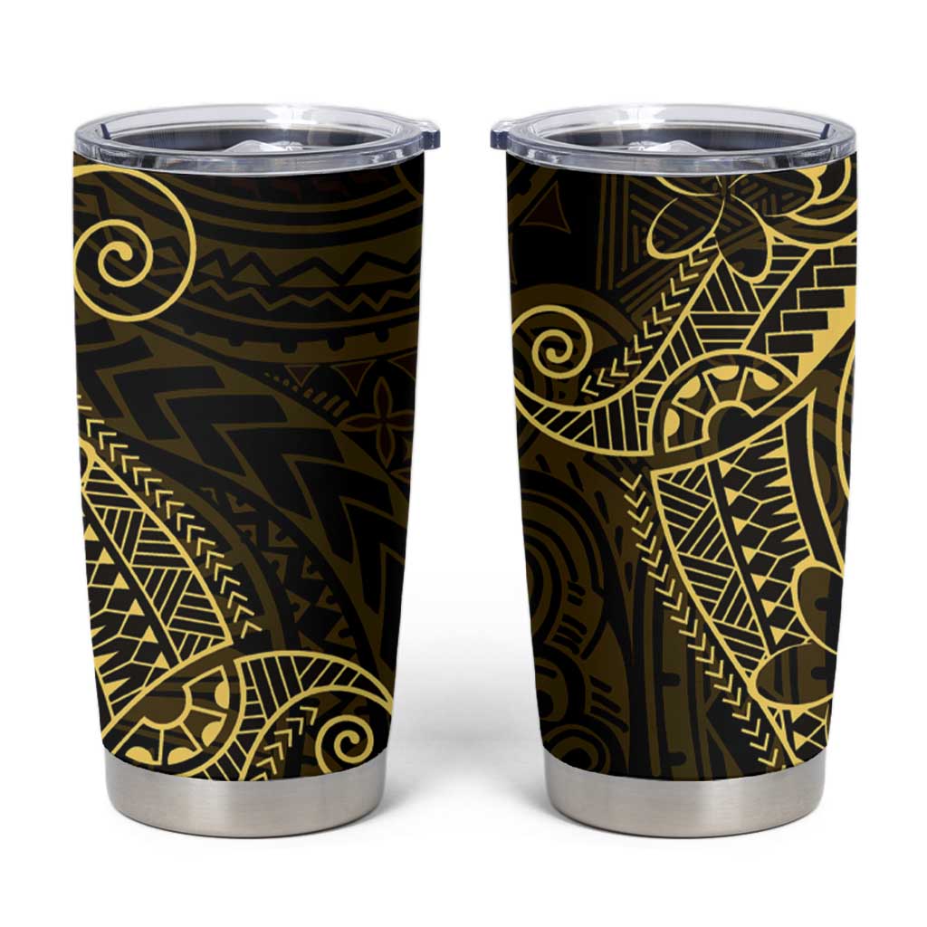 Black Gold Polynesian Tribal Tumbler Cup - Polynesian Pride
