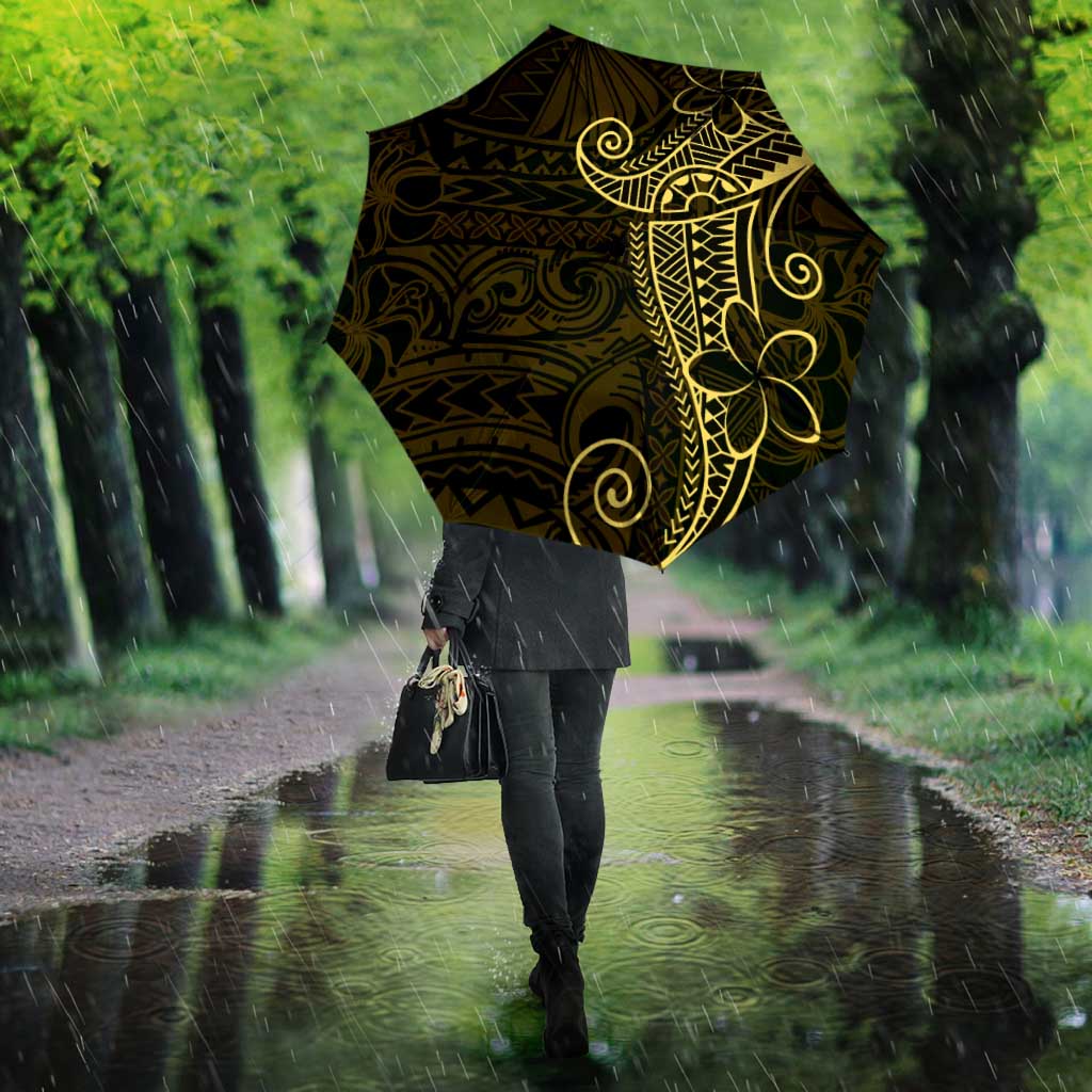 Black Gold Polynesian Tribal Umbrella - Polynesian Pride