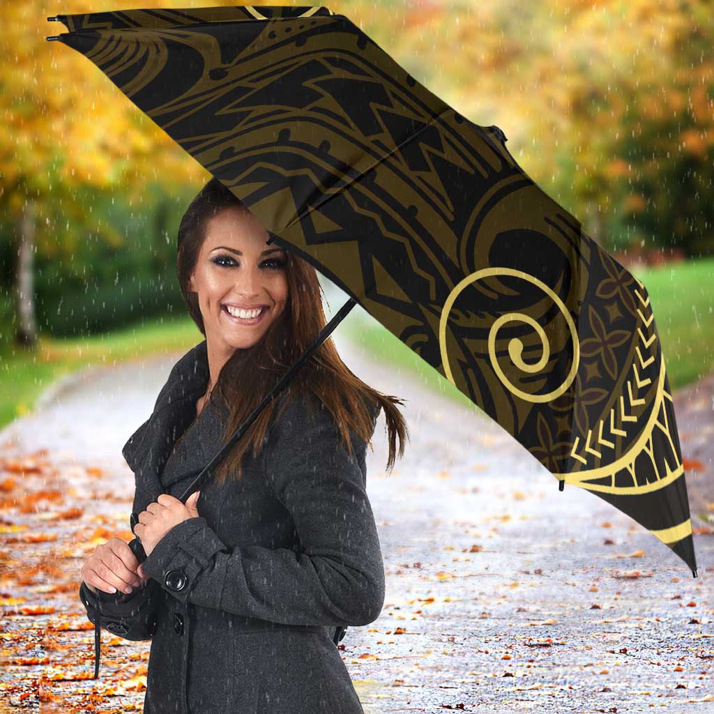Black Gold Polynesian Tribal Umbrella - Polynesian Pride