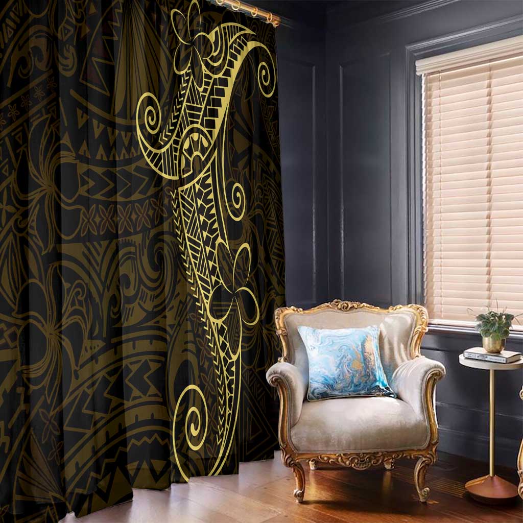 Black Gold Polynesian Tribal Window Curtain LT9 - Polynesian Pride