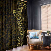 Black Gold Polynesian Tribal Window Curtain LT9 - Polynesian Pride