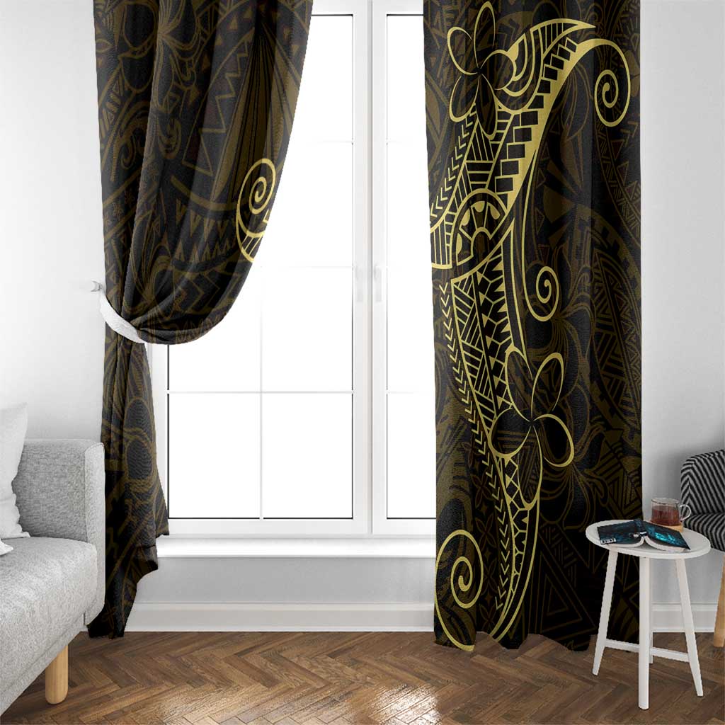 Black Gold Polynesian Tribal Window Curtain LT9 - Polynesian Pride