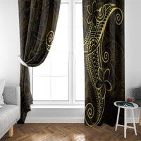 Black Gold Polynesian Tribal Window Curtain LT9 - Polynesian Pride