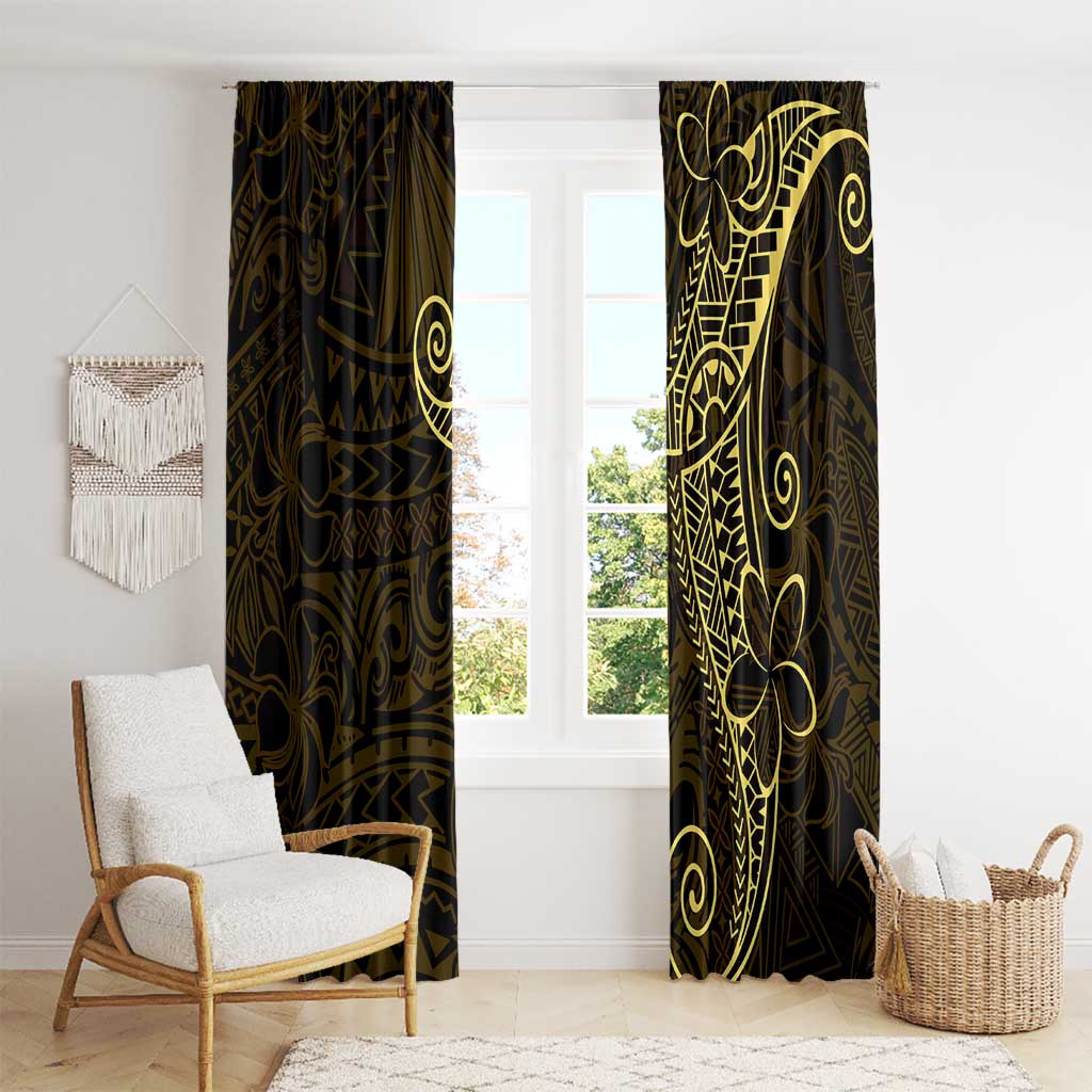 Black Gold Polynesian Tribal Window Curtain LT9 - Polynesian Pride